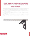Pro Grade 12 Inch Steel Combo Square With Square Head, Forged Hardened Steel, Reversible Lock Bolt, 4R Graduation and Branded Features