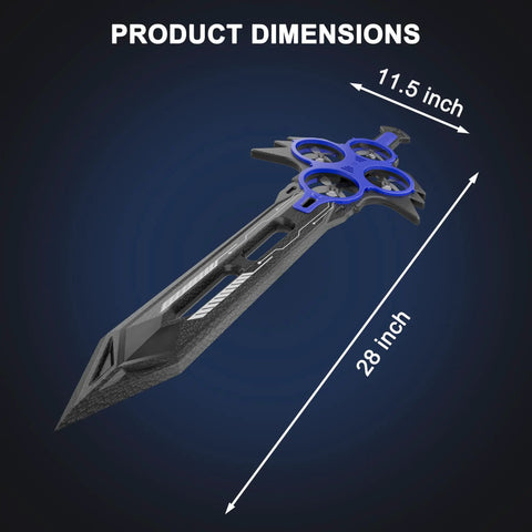 Dimensions of Massive 29 Inch Flying Sword RC Airplane With Gesture Control And 360 Degree Flips Dagger Style Remote Drone