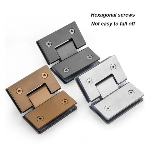 Beast Mode 180 Degree Hella Heavy Duty Shower Screen Hinges Premium Metal Glass Bracket And Clamp for bathroom door in various finishes.