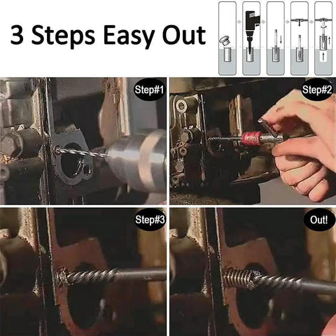 Six Piece Damaged Screw Extractor Set In Chrome Vanadium Steel For Busted Bolts And Stripped Screws Broken Bolt Remover Kit With Sizes 1 2 3 4 5 6 Durable Tools