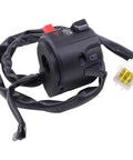 Dual 7/8 Inch Motorcycle Handlebar Horn Button And Turn Signal Switch Kit For 12V DC Systems Ride Ready Easy Install Durable Fog Lamp Low Profile Controls For Motorcycles ATVs Scooters And Snowmobiles, black wired handlebar switch with connector