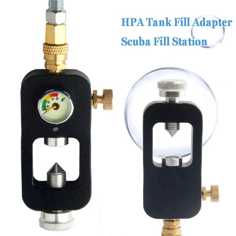 DIN Valve Scuba Adapter For High Pressure 4500 PSI PCP Paintball HPA Tank Fill Station with pressure gauge and connector