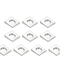 Beveled Square Washers Set For M8 Bolts, 10 Pieces, Carbon Steel, 9x18 Mm Inner Diameter, 2 Mm Thick, 5 Mm Tall, Rust Resistant Flat Pad Spacers