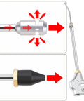 High Flow Industrial Air Blow Gun With Extensible 24 Inch Nozzle for Heavy Duty Dust Debris Powder Blasting and Cleanup Pneumatic Tool