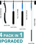 All In One Dryer Vent Cleaning Kit With Refrigerator Coil Brush And Lint Trap Remover For Home Appliances Dryer Filter And Condenser Clean Up Duct Cleaning Tool Set For Vents Coils Traps And Appliances, 4-pack with sizes