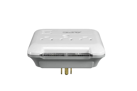 Front view of Wall Mount Surge Protector With USB Ports 540 Joule Protection Three Outlet Power Strip 3.4 Amps USB Charging Fast Charge