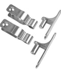 Hardware kit components for Hardcore 304 Stainless Steel Gate Hinges 2 Pack Heavy Duty Pipe Brackets for gates and fences.