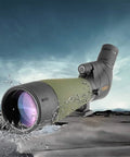 Go To 20 To 60x80 HD Spotting Scope With Tripod And Carrying Case for bird watching, waterproof in outdoor setting with sky background