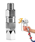 360 Degree Rotating Stainless Steel Swivel Joint For Airless Paint Sprayers And Hose High Pressure Spray Gun Connector Accessory One Quarter Inch Pro Grade Heavy Duty That Reduces Wrist Strain And Hose Kinking, 1/4 in threaded connector