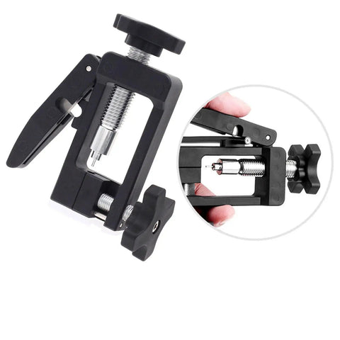 2 In 1 Bike Hydraulic Brake Line Cutter And Needle Driver Insertion Tool shown in black with detailed close-up view; pro grade kit
