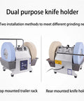 Dual purpose knife holder for Slick 10 Inch Water Cooled Wet Grinding Machine With Dual Variable Speed Stones for precision sharpening.
