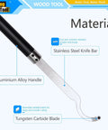 Carbide Tipped Wood Turning Tools Set For Lathe With Swan Neck Hollower and Aluminum Grip Handle with Tungsten Carbide Blade