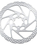 180 Millimeter 6 Bolt Disc Brake Rotor For IS Hubs With Anti Loosen Plate Resin Pad Only Includes Rotor Bolts Silver Finish