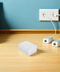 Super Cool 13 Piece Waterproof Junction Box Kit Ip65 Rated Plastic Electrical Enclosure on a wooden floor near power outlets.