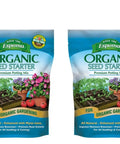 All Natural Organic Seed Starter Potting Soil Mix With Mycorrhizae For Seedlings And Cuttings in 8 Qt bag, front view.