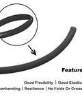 Beduan black PU pneumatic tubing 6mm x 4mm, 39.4ft, close-up view of flexible air hose