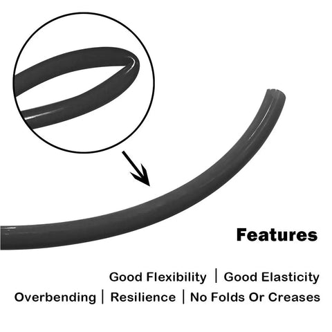 Black 12mm By 8mm PU Pneumatic Tubing Hose For Air Compressor, highlighting flexibility, elasticity, and resilience features.