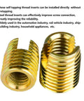 Beefy 302 Type Carbon Steel Self Tapping Thread Inserts Kit 60 Pieces High Strength Wear Resistant Threaded Inserts For Auto And Machinery Includes Multiple Sizes, gold-plated inserts