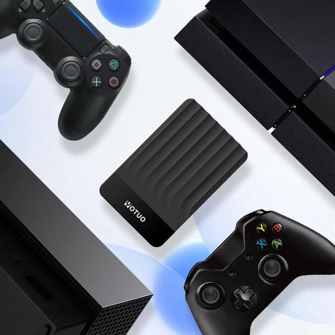 Portable External Hard Drive 1TB USB 3.0 USB-C Storage Expansion with gaming consoles and controllers