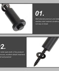 Close-up of stainless steel bolts with washers for toilet seat installation, featuring durability and reliable material.