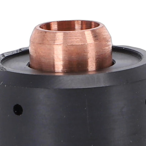 Ultra Lightweight Plasma Start Cartridge That Fits Perfectly For Quick And Easy Installation Keeps Your Thermal Torch Running Smoothly Without Any Fuss So You Can Get The Job Done Fast close-up view of copper and black plasma start cartridge.