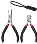 Image showing two installation pliers with black handles and a pull tool from the All-In-One 368-Piece Zipper Repair Kit With 2 Installation Pliers.