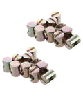 M6 Cross Dowel Barrel Nuts 20 Pieces For Beds Chairs And Furniture Assembly Heavy Duty Carbon Steel With Zinc Plating Durable Built To Last Easy Install Fasteners