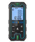 Kickass Precision Laser Measuring Tool Providing 165 Foot Range with clear digital display and dual bubble levels for accuracy.