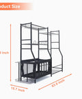 Garage Sports Gear Organizer With Ball Storage Rack And Golf Bag Stand For Indoor Outdoor Storage shown with size dimensions.