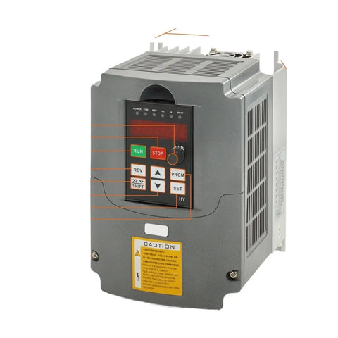 Heavy Duty 3.0KW 220V AC Drive Frequency Converter Inverter Programmable VFD Variable Frequency Drive Control Unit front view with controls.