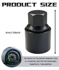 D Wheel Lock Key Lug Nut Tool For Removal And Installation Pro Grade Heavy Duty Anti Theft showing 4cm height and 17mm diameter
