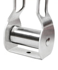 Close-up of stainless steel pulley for Zip Line for Kids With Pulley Backyard Fun Kit For Teens Boys Girls Outdoor Play Set Durable 250Lb Weight Limit Easy Setup For Backyard Park Beach Camping School Playground Toy