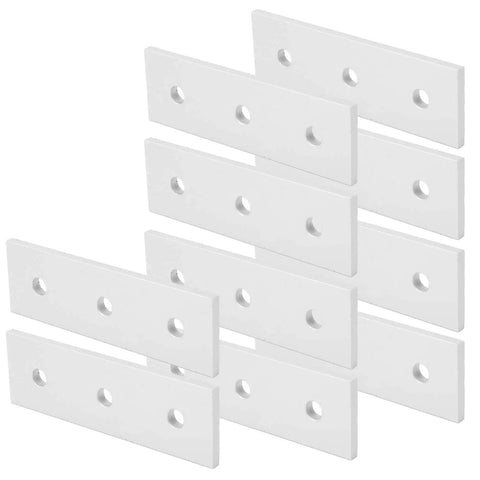 Heavy Duty Aluminum Joining Plates For Wood 3 Hole Flat Connectors 10 Pack stacked flat connectors for structural reinforcement.