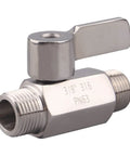 3/8 Inch NPT Male To Male Stainless Ball Valve With SUS316 Body And Ball Inline Shutoff For Two Pipes In The Same Direction