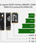 M2 NVMe Dual Disk SSD Hard Drive Enclosure USB 3.0 Type C Port Docking Station For Massive External Storage Up To 16TB with M KEY compatibility illustration.