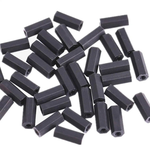 Nylon Hex Threaded Spacers Kit For PC Builds And DIY Electronics Gear 180 Pcs Motherboard Standoff Set In Plastic Storage Box Compact Portable Spacers For Motherboard And PC Board Applications, black nylon hex spacers