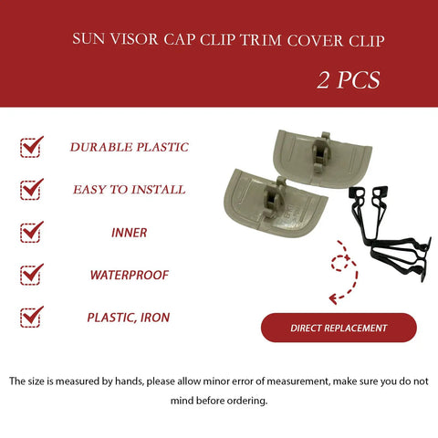 Two Pack Sun Visor Clip Retainer Covers And Trim Screws Replacement Kit For Ford Edge 2015 To 2024 Fusion 2013 To 2016 Lincoln MKZ