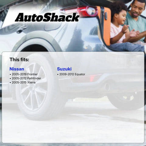 Rear view of SUV highlighting compatibility with Nissan Frontier, Pathfinder, Xterra, Suzuki Equator by AutoShack