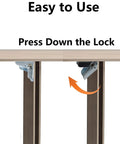 Heavy Duty Folding Hinge Bracket Pair With Self Locking Design And Rock Solid Table Leg Support For Home Shops And Workbenches Easy No Sweat Assembly, showing locking mechanism in use.
