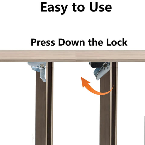 Heavy Duty Folding Hinge Bracket Pair With Self Locking Design And Rock Solid Table Leg Support For Home Shops And Workbenches Easy No Sweat Assembly, showing locking mechanism in use.