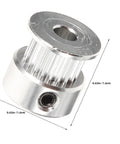 Upgrade Your 3D Printer With This Sweet Kit Of Six Gt2 Timing Belt Pulleys Featuring A Solid Aluminum Build And 20 Teeth Designed To Stop Slipping And Boost Power Transfer For Super Smooth Printing Plus Comes With A Hex Wrench For Easy Install. Single 20-tooth aluminum GT2 pulley, 0.63in / 1.6cm