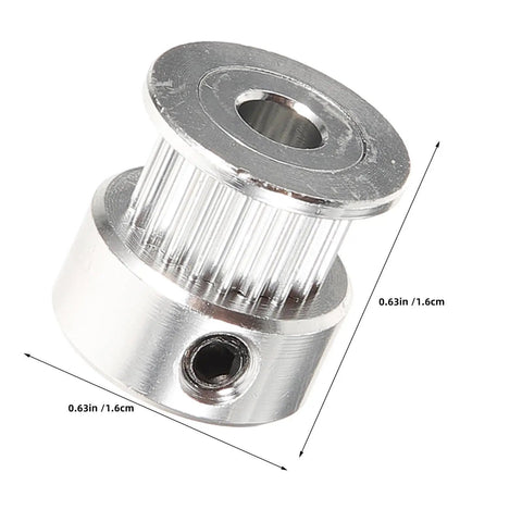 Upgrade Your 3D Printer With This Sweet Kit Of Six Gt2 Timing Belt Pulleys Featuring A Solid Aluminum Build And 20 Teeth Designed To Stop Slipping And Boost Power Transfer For Super Smooth Printing Plus Comes With A Hex Wrench For Easy Install. Single 20-tooth aluminum GT2 pulley, 0.63in / 1.6cm