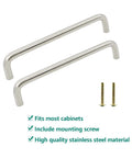 Six Pack Stainless Steel Cabinet Hardware Arched Drawer Pulls 128mm Hole Centers shown with screws included