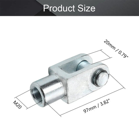 Air Cylinder Rod Clevis End Y Connector 97mm Length M20x1.5 Female Thread Heavy Duty Iron Joint For Pneumatic Cylinders Rugged Build Easy Install Pro Grade Y Linkage For Industrial Systems, 97mm, M20