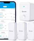 Three Pack WiFi Hygrometer Thermometer Sensor With App Alerts Remote Monitoring For Home And Greenhouse Indoor