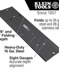 Heavy Duty Metal Duct Folding Tool For HVAC, 24 X 3-Inch Duct Bender With 3/8 And 1-Inch Fold Depths, Features Highlighted