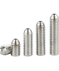 Heavy Duty Ball Drive Spring Plungers and Hex Socket Set Screws Made from Rugged Carbon Steel and Stainless Steel with Rock Solid Grip Top Shelf Metric Threads Pack of Five Quick Swap in various sizes.
