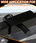 Close-up of Dual Pin Trailer Hitch Lock Set with one half inch and five eighth inch pins, compatible with multiple hitch receivers.
