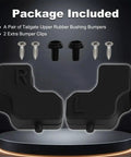 Ford F Series Super Duty Tailgate Upper Rubber Bumper Bushing Kit with screws and clips package on display