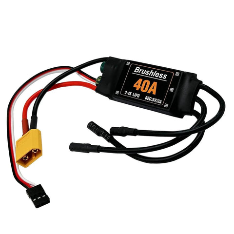 Two Pack 40A Brushless ESC For RC Drones Planes And Helis With XT60 Connector And 3.5mm Bullet Plugs 5V 3A BEC Compatible